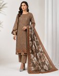 Mocha Floral Embroidered 3-Piece Suit