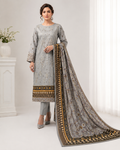 ilver Grey Embroidered 3-Piece Suit