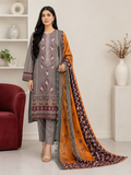 AYAAN COUTURE – Grey & Rust Floral Embroidered 3-Piece Suit